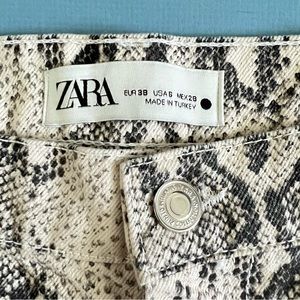 Zara | Jeans | Nwt Zara The 9s Wide Leg High Rise White Snake Print ...